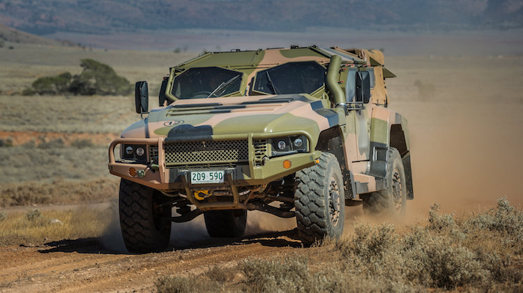 An Australian Army Hawkei protected mobility vehicle, one of the Army's new generation of combat vehciles, during Exercise Predator's Gallop in Cultana training area, South Australia, on 12 March 2016.
